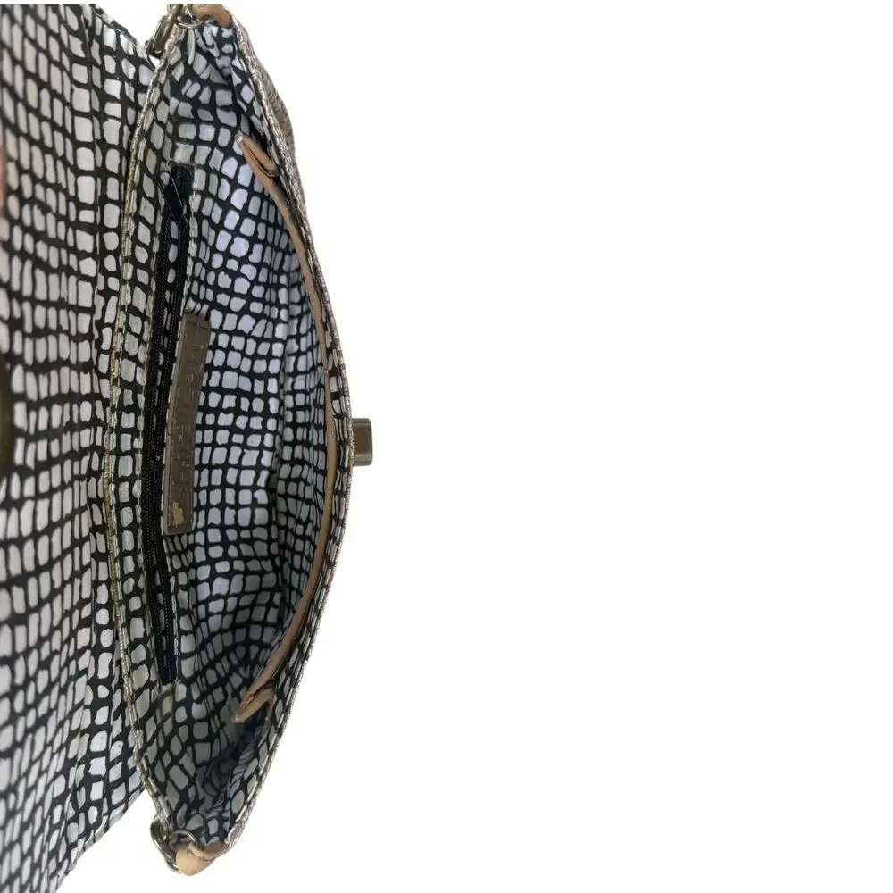 Shiraleah Natural Woven Toggle Clutch Envelope Purse Handbag Cream / Beige